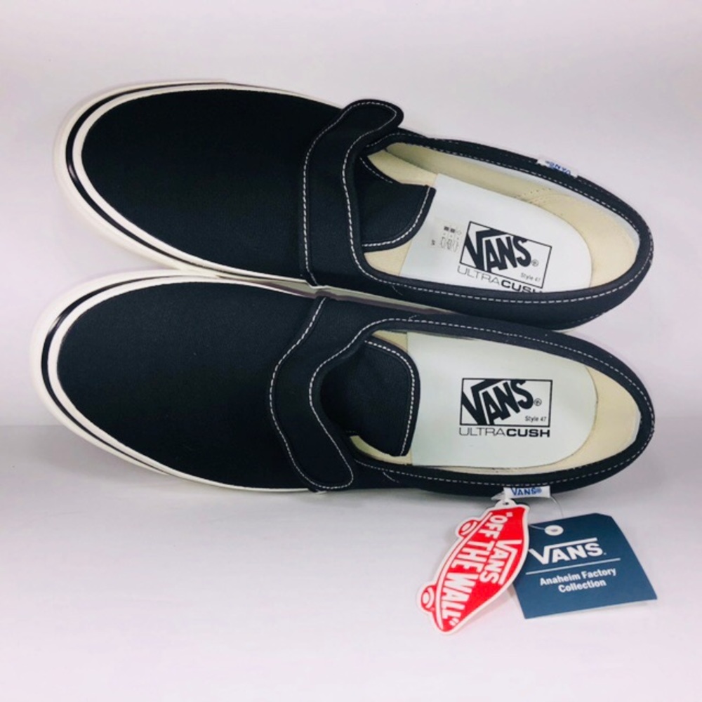 Vans Slip On 47 V Anaheim Factory Black Sneakers - Picture 2 of 8